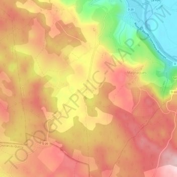 Carte topographique Broche, altitude, relief