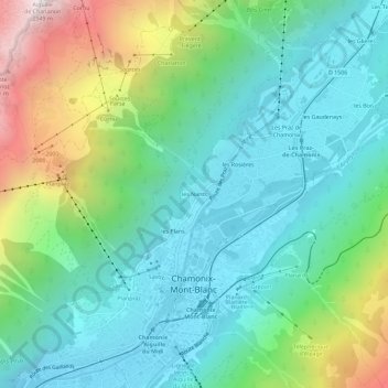 Carte topographique Les Nants, altitude, relief