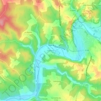 Carte topographique Chambon, altitude, relief