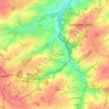 Carte topographique Suttorf, altitude, relief