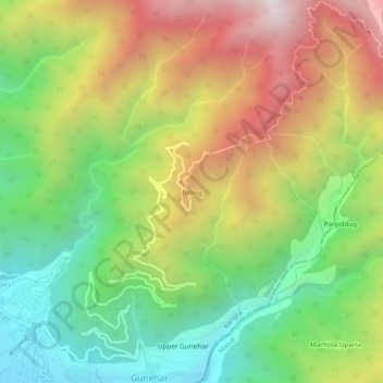 Carte topographique Billing, altitude, relief