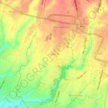 Carte topographique Kekeran, altitude, relief