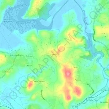 Carte topographique Setién, altitude, relief