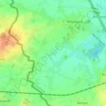 Carte topographique Cazeau, altitude, relief
