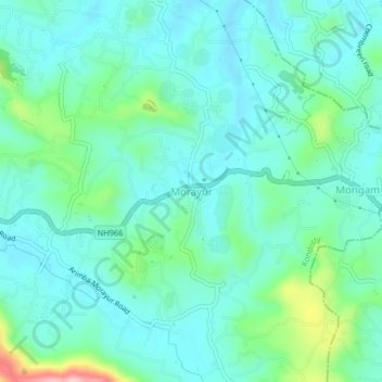Carte topographique Morayur, altitude, relief