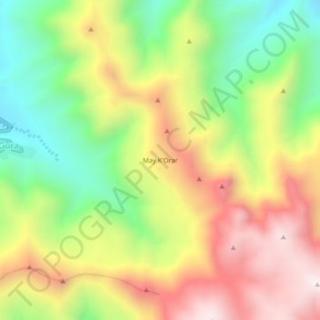 Carte topographique May K'Orar, altitude, relief