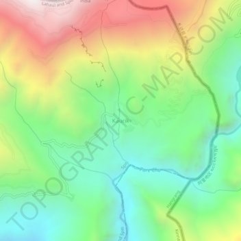 Carte topographique Kaurik, altitude, relief