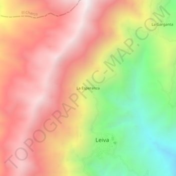 Carte topographique La Esperanza, altitude, relief