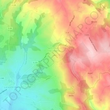 Carte topographique Labro, altitude, relief