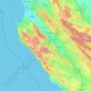 Carte topographique Monterey, altitude, relief