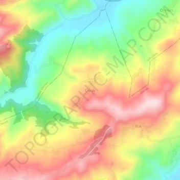 Carte topographique Çorak, altitude, relief