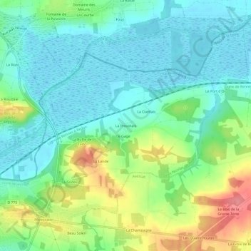 Carte topographique La Provotais, altitude, relief