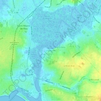 Carte topographique La Bodelinière, altitude, relief