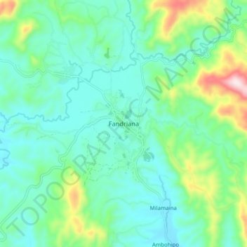 Carte topographique Fandriana, altitude, relief