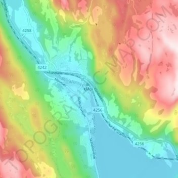 Carte topographique Moi, altitude, relief