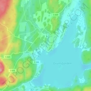 Carte topographique Borgvik, altitude, relief