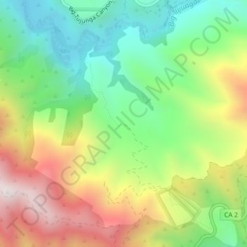 Carte topographique Grizzly Flat, altitude, relief