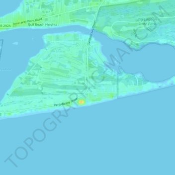 Carte topographique Perdido Key, altitude, relief