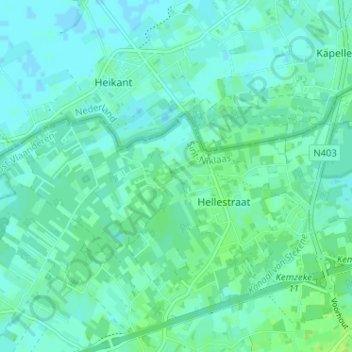 Carte topographique Kemel, altitude, relief