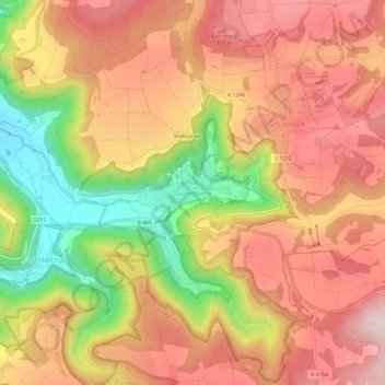 Carte topographique Gutenberg, altitude, relief