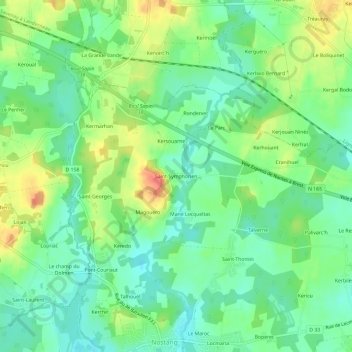Carte topographique Saint-Symphorien, altitude, relief