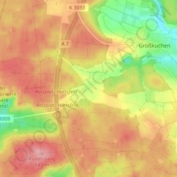 Carte topographique Rotensohl, altitude, relief