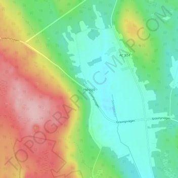 Carte topographique Hössjö, altitude, relief