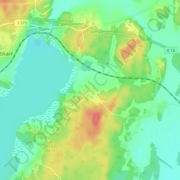 Carte topographique Grän, altitude, relief