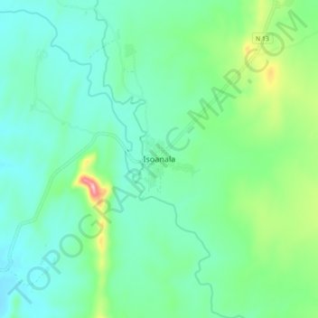 Carte topographique Isoanala, altitude, relief