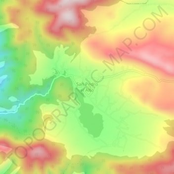 Carte topographique San Pedro el Alto, altitude, relief