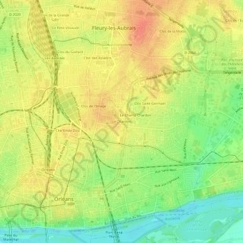 Carte topographique Le Chardon, altitude, relief