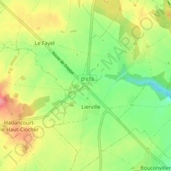 Carte topographique Branchu, altitude, relief