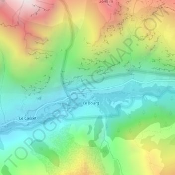 Carte topographique Les Chaux, altitude, relief