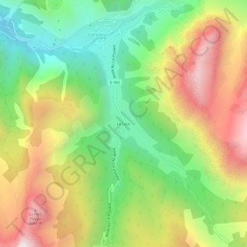 Carte topographique Le Laus, altitude, relief
