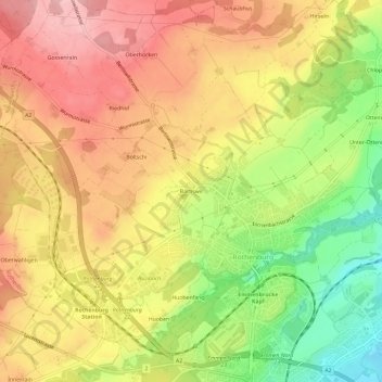 Carte topographique Bärtiswil, altitude, relief