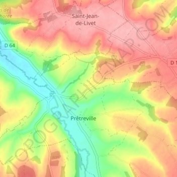 Carte topographique Le Bosc, altitude, relief
