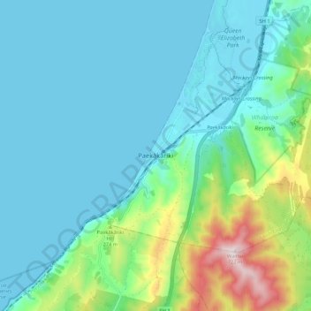 Carte topographique Paekākāriki, altitude, relief