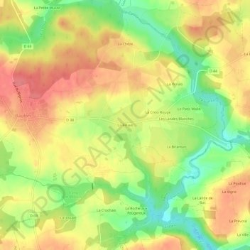 Carte topographique La Billais, altitude, relief