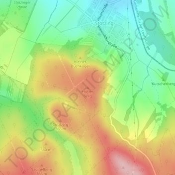 Carte topographique Hoher Berg, altitude, relief