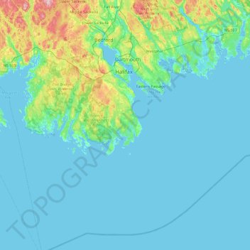 Carte topographique Canoe Island, altitude, relief