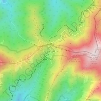 Carte topographique Puerto de Navacerrada, altitude, relief