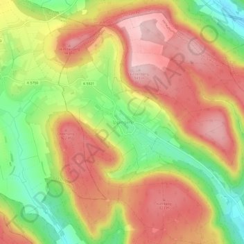 Carte topographique Ippingen, altitude, relief