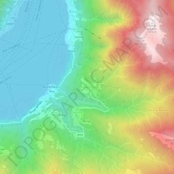 Carte topographique Palanzo, altitude, relief