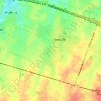 Carte topographique Momelette, altitude, relief