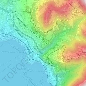Carte topographique Sonzier, altitude, relief