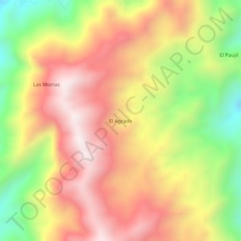 Carte topographique El Agrado, altitude, relief