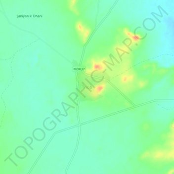 Carte topographique Thob, altitude, relief