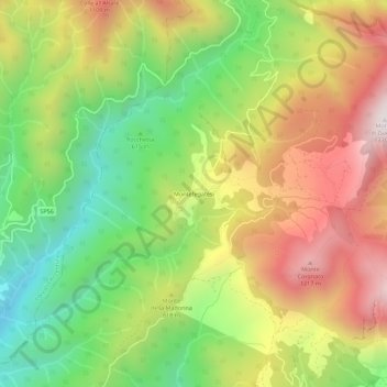 Carte topographique Montefegatesi, altitude, relief