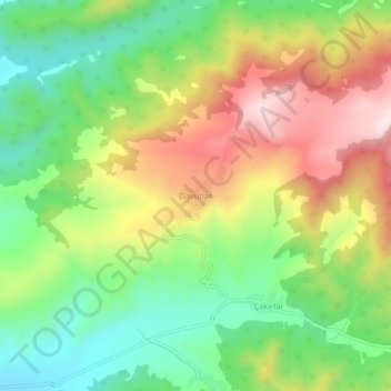 Carte topographique Davutlar, altitude, relief