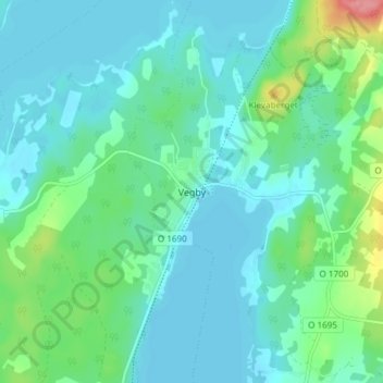 Carte topographique Vegby, altitude, relief